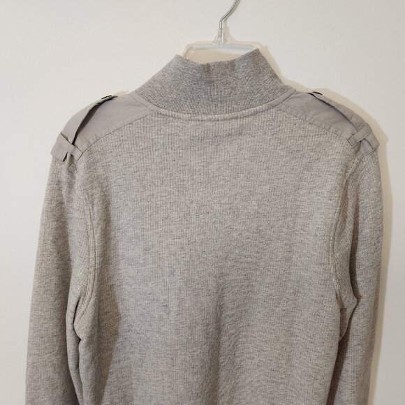 MARC ANTHONY 1/4 Snap Sweater Pullover Gray Cotton Chest Pocket Mens Medium NEW - Picture 4 of 9